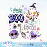 fab BOO lous sublimation design, png for sublimation, Retro Halloween design, Halloween Kid PNG