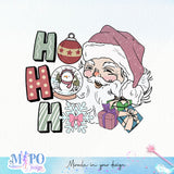 ho ho ho sublimation design, png for sublimation, Christmas PNG, Retro pink christmas PNG