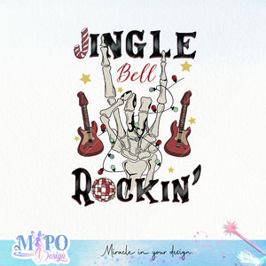 jingle rockin' sublimation design, png for sublimation, Christmas PNG, Christmas Skeleton PNG