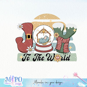 joy to the world sublimation design, png for sublimation, Hippe Christmas PNG, retro vibes PNG