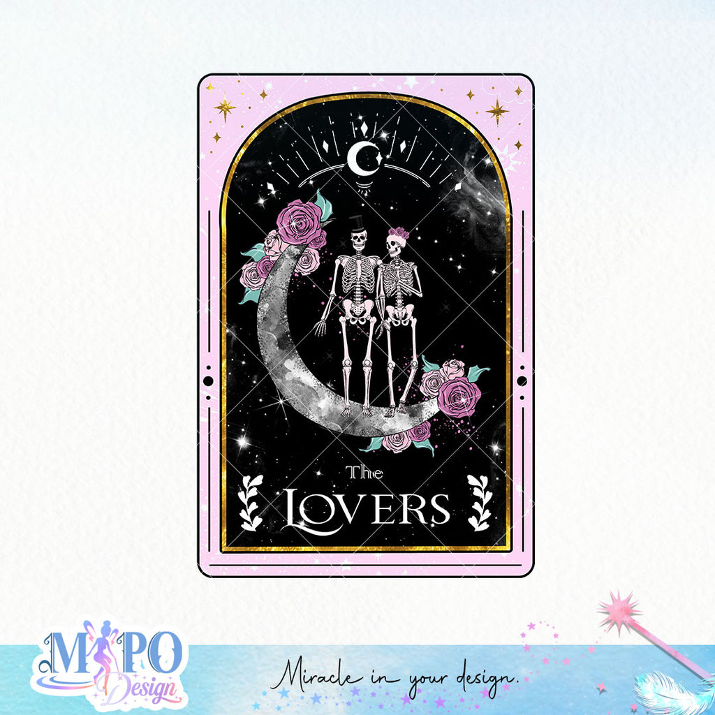 Tarrot / Card / Lovers / Goth / Horror / Skeleton / Needle Minder