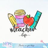 # teacher life sublimation design, png for sublimation, Retro teacher PNG, Teacher life PNG