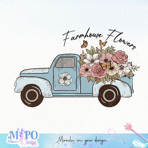 Farmhouse Flowers sublimation design, png for sublimation