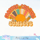 Forever chasing sunsets sublimation design, png for sublimation, Summer png, Beach vibes PNG