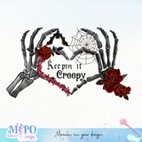 Keepin it Creepy sublimation design, png for sublimation, Skeleton Png, Rose Skeleton Png, Skeleton hand Design