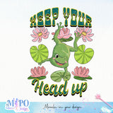 Keep your head up sublimation design, png for sublimation, retro png, Positive quote PNG